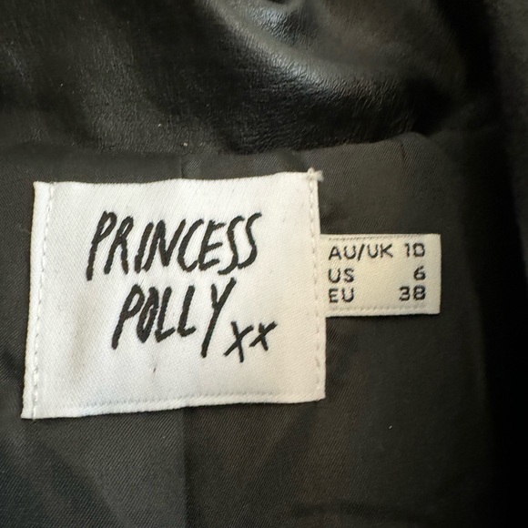 Princess Polly CALLIE FAUX LEATHER JACKET BLACK - Picture 7 of 7